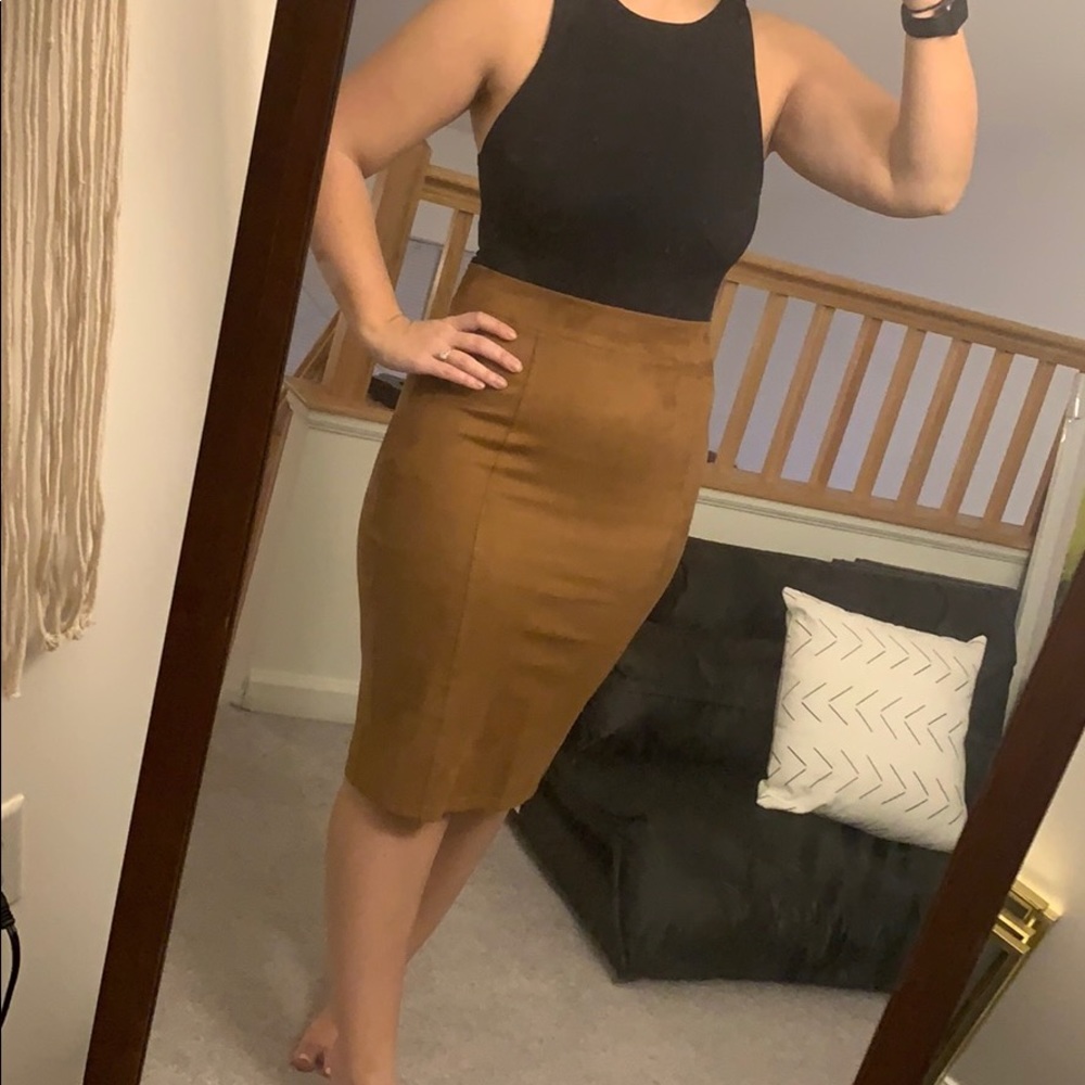“Suede” pencil skirt